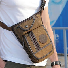 Wholesale Cross-Border Men's Canvas Waist Bag (Retro)