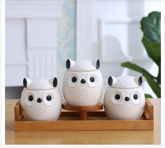 Ceramic Kitchen Spice Box Set for Household Use