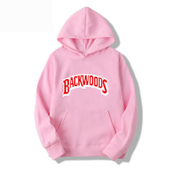 Men's Pullover Hoodie with BACKWOODS Print (Hip-Hop)