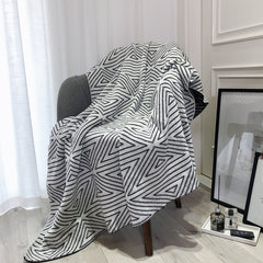 Nordic Style Gray Knitted Thick Blanket for Winter