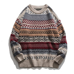 Unisex Oversized Striped Cashmere Sweater (Retro Style)