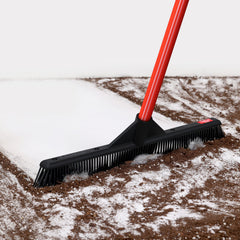 Pet Hair Remover Rubber Broom - Carpet Rake for Pet Hair Removal on Hardwood Floor Carpet & Tile - Picks Up More Dust & Debris - Slanted Side Bristles for Corners - Rinse to Clean