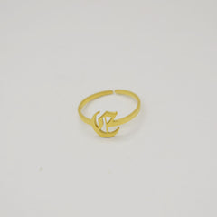 Vintage English Alphabet Ring in 18K Vacuum Plating