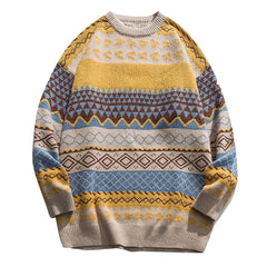 Loose Retro National Trend Pullover Sweater for Women