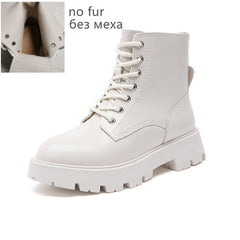 Trendy Mid-Calf Fleece Ankle Boots for Winter