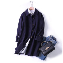 Two-Color Single-Breasted Coat