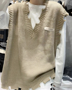 Fashionable Cartoon Knitted Vest Set with Long Sleeve Shirt
