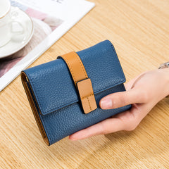 Luxury Women's Leather Tri-Fold Compact Purse