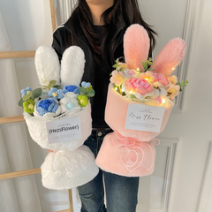 Rabbit Ear Bouquet Knitted Flower Doll Gift for Kids