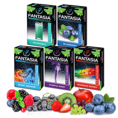 Fantasia Hookah Shisha Flavors Tobacco & Nicotine Free — Berry Variety 50-Gram (Pack of 5) B5