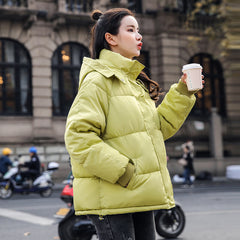 Chic Short Cotton Padded Jacket with Loose Fit