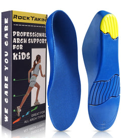 ROCK TAKIN Kids Arch Support Shoe Insoles Unisex Orthotics Shoe Insoles with PU Foam Cushioning for Flat Feet Plantar Fasciitis Heel Pain Relief