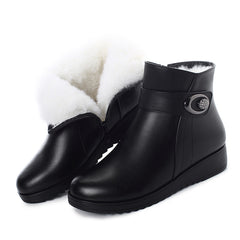 Winter Wool Non-Slip Flat Cotton Shoes for Women