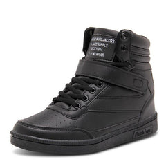 Breathable High Top Black and White Women's Sneakers