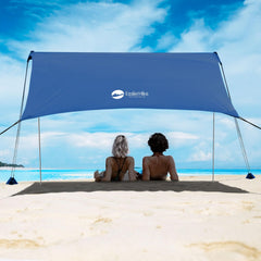 EasierHike Beach Shade Tent 7 × 7.15 Ft Portable Easy Pop Up Beach Canopy UPF50+ Sun Protection Shelter Windproof & Water Resistant Stable with 4 Sandbags & Windproof Cords Perfect for Family