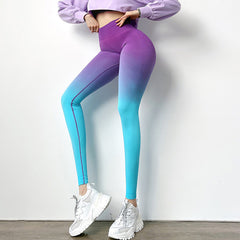 Gradient Hip-Lifting Yoga Pants for Outdoor Sports