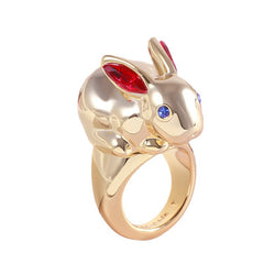 Women's Smooth Metal Rabbit Wealth Ring