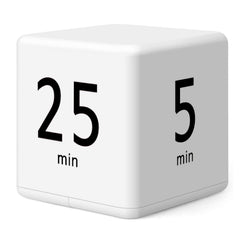 DQDEDIAN Cube Timer Kitchen Timer with Gravity Sensor Flip Timer Cube Countdown Timer 15-25-5-45 Minutes Kid Focus Study Timer for Time Management Work Study Desk Exercise Cook Baking