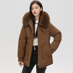 Women's Thick Faux Fur Lined Short Parka Jacket 2023