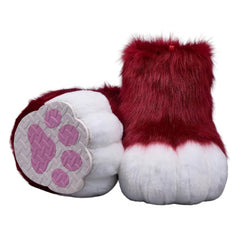 Furry Faux Animal Paw Slippers Cosplay Animal Cat Wolf Dog Fox Fur Costume Shoes Fursuit Fur Accessories Slippers KIG (Color : C Size : 8.5)