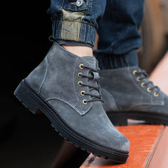 Men's Lightweight High-Top Safety Shoes for Winter Work