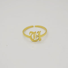 Vintage English Alphabet Ring in 18K Vacuum Plating