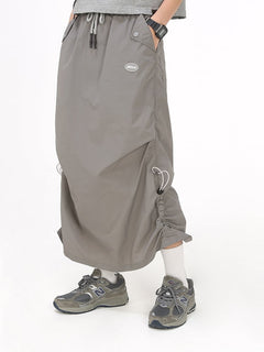 Pleated Women's Splash-proof Split Skirt in Pile Style