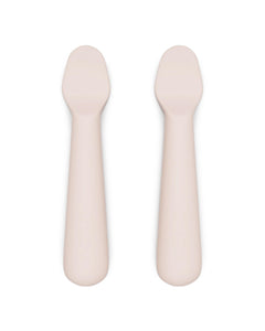 Lalo Little Spoon Set - 2 Piece Baby Spoons Set for Infants & Babies - Made From Food Grade Silicone Dishwasher Safe - Baby Feeding Essentials for Early Stage Mealtime - Grapefruit