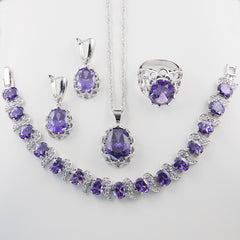 Floral Basket Earrings and Bridal Zircon Jewelry Set