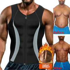 Men's Zippered Fitness Suit for Running and Fat Burning