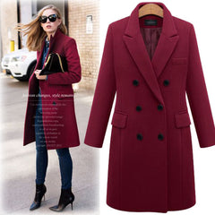 Mid-Length Wool Blend Trench Coat Outerwear