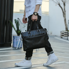 Men's PU Horizontal Business Tote Bag