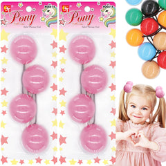 4 Pcs 42mm Large Ball Hair Ties Ponytail Holders Twinbead Bubble Balls Hair Accessories for Girls Kids Toddler (Pink)