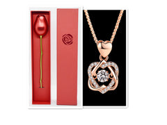 Rose Gold Heart Necklace for Women in 925 Silver