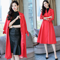 Women's Mid-Length Korean Style Double-Breasted Coat