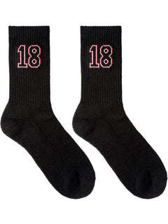 Custom Black Sport Socks with Unique Texture Design