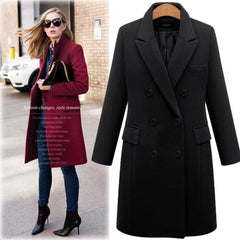 Mid-Length Wool Blend Trench Coat Outerwear
