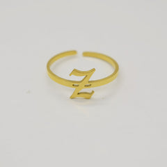 Vintage English Alphabet Ring in 18K Vacuum Plating