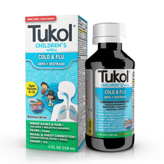 TUKOL Childrens Cold and Fever Relief Berry Flavor Cherry 4 Fl Oz