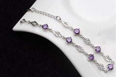 925 Silver Korean Style Diamond Love Bracelet for Students