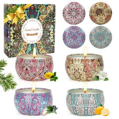 Scented Candles Gifts for Women 4 Pack Aromatherapy Candle Up to 90 Hours Home Scented Candles Set Soy Wax Candles for Christmas Day Birthday Mothers Day Valentines Day