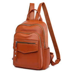 Large Capacity Solid Color Casual Backpack for Moms