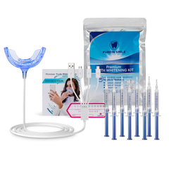 Teeth Whitening Kit with 32xLED Light Professional Complete at Home Smart Phone Whitening System - Best Tooth Whitener Gel Refill - Safely Connected with iPhone/Android/USB for Home Use