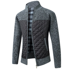 Slim Fit Stand Collar Zipper Jacket for Men