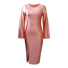 Elegant Solid Color Cape Dress for Women