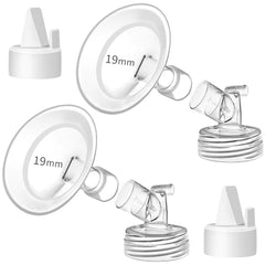 PumpMom-us 19mm Soft Rim Flanges Compatible with Spectra S2 S1 9 Plus Breastpumps Accessories Replacement Breast Shield and Duckbill Valves for Spectra Pump Parts and Spectra Flange