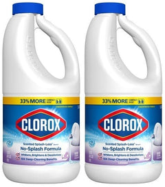 Clorox Splash-Less Bleach Concentrated Formula Lavender Scent 40 Ounce Bottle - Pack of 2 (Package May Vary)