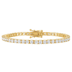 KISPER 24K White Gold Plated Tennis Bracelets for Women 3mm 4mm Cubic Zirconia Simulated Diamond Classic Tennis Bracelet Sizes 6.5-7.5 Inch (3mm Yellow Gold 6.5 inches)
