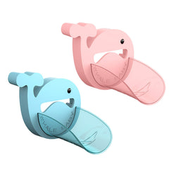 2PCS Faucet Extender Blue and Pink Faucet Extension with Cartoon Crab Faucet Cover Hand Washing Device for Children Toddlers Kids Babies
