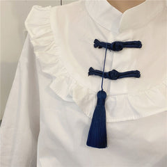 Korean Women's Casual Long Sleeve White Shirt